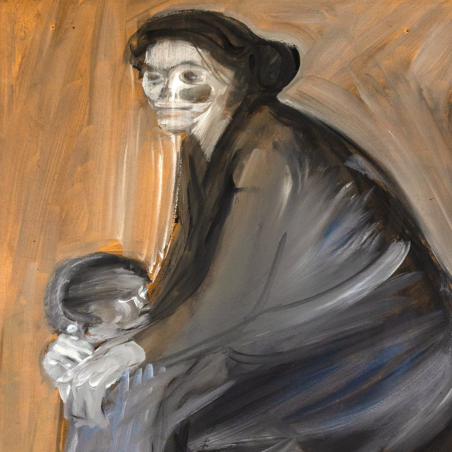 Donna Seduta con Bambino